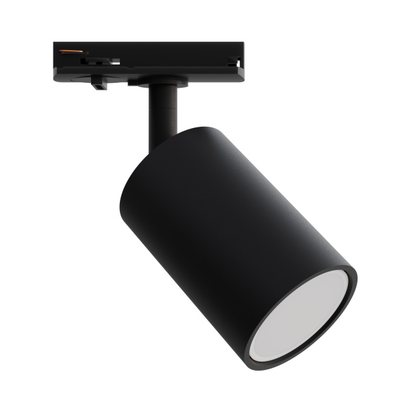 16-72 Светильник трековый, однофазный, под лампу, 230В/50Гц, GU10, max 15Вт, IP20, Φ56х85х136мм, черный, пластик, с адаптером, лампа в комплект не вхо