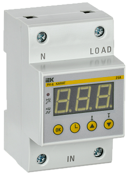 Реле напряжения РН-д однофазное 54мм 25А IEK