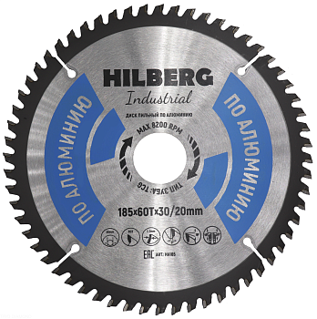 Диск пильный Industrial Алюминий 185*30/20*60Т HA185 Hilberg