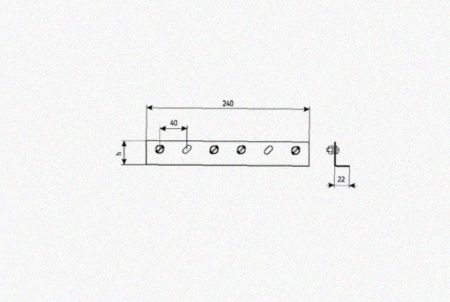 Соединитель лотковый замковый СЛЗх80х0,8 УТ1,5, оцинкованный лист, S0,8