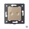 Двухклавишный сенсорный выключатель Module с радиоупр., цвет золотой (механизм) Livolo
