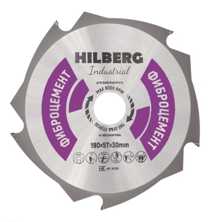 Диск пильный Industrial Фиброцемент 190*5T*30 mm HC190 Hilberg