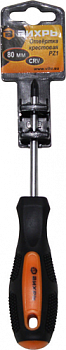 Отвёртка крестовая  PZ1, 80 мм ВИХРЬ