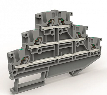 Трехуровневая клемма на 2,5 кв.мм синяя DKC