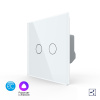 Двухклавишный проходной умный сенсорный выключатель EC, 1 пост, цвет белый Livolo