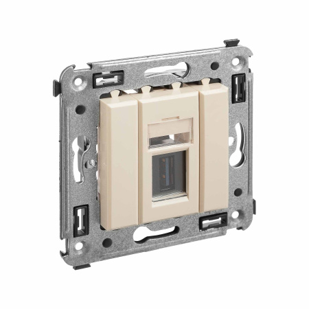 USB 3.0 розетка одинарная в стену, тип А-А, "Avanti", "Ванильная дымка" DKC