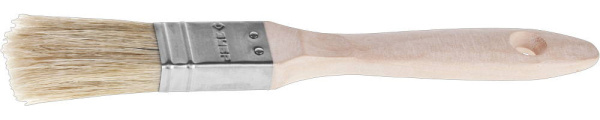 Кисть плоская "УНИВЕРСАЛ-ЭКСПЕРТ", светлая натуральная щетина, деревянная ручка, 1"/25мм ЗУБР