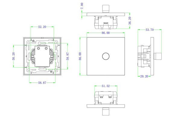 Donel N96 Светорегулятор поворотный Triac, LED 100 Вт (акт.нагрузка-макс. 300Вт), Белый, серия DT