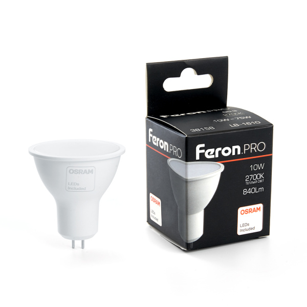 Лампа светодиодная Feron.PRO LB-1610 MR16 G5.3 10W 2700K Лампа светодиодная Feron.PRO LB-1610 MR16 G5.3 10W 2700K