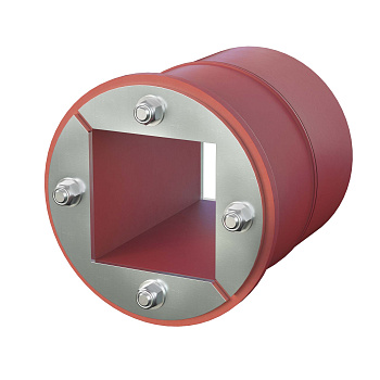 Проходка круглая, нержавеющая, D70х70 мм с проёмом 40х40 мм DKC