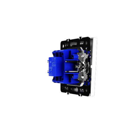 Перекрестный переключатель встраиваемый Voltum S70 одноклавишный 10А, (белый матовый)