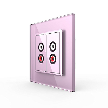 Розетка аудио RCA "2-ой тюльпан" двойная Розовая Livolo