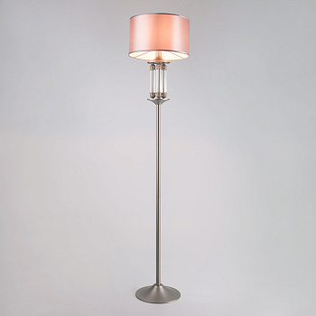 Торшер с абажуром 1*E14 40Вт прозрачный, сатинированный никель IP20 Adagio (01046/1 сатин-никель) Eurosvet