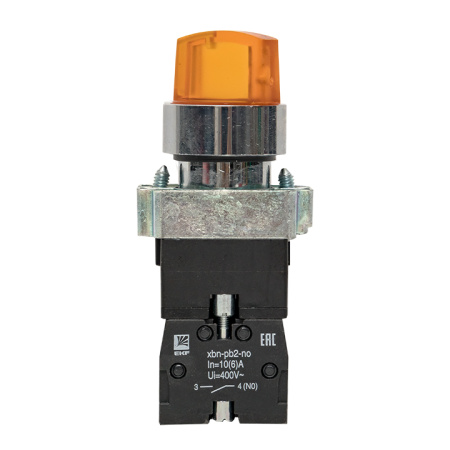 Переключатель BD21 2P c желтой подстветкой 230В NO PROxima EKF