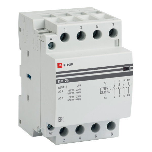 Контактор модульный КМ 25А 3NО+NC (3 мод) PROxima EKF