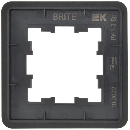 BRITE Рамка 1-мест. РУ-1-1-Бр металл черн. RE AL IEK
