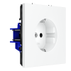 Розетка встраиваемая Voltum S70 с заземлением и защитными шторками, 16А, (белый матовый)
