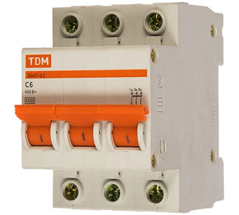 Выключатель автоматический ВА МОД ВА47-63 3П 6А 4,5кА С TDM