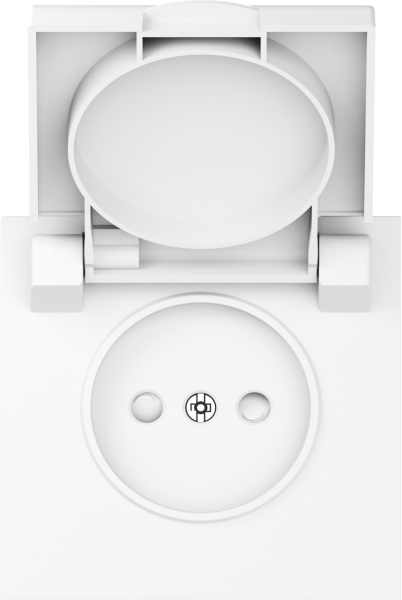 Donel S08 глянцевый белый накладка для розетки без заземления, с крышкой, 16A 250 В~, серия DB