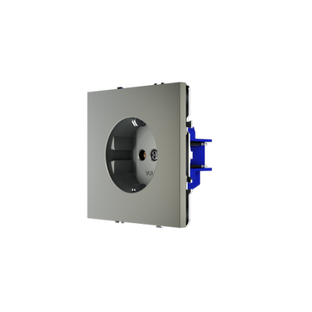 Розетка встраиваемая Voltum S70 с заземлением 16А, (сталь)