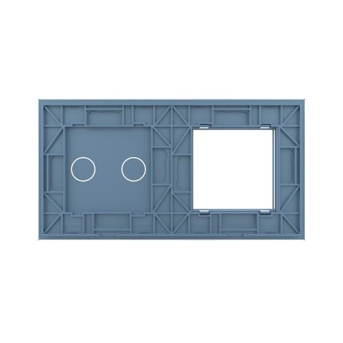 Панель для розетки и сенсорного выключателя, 2 клавиши, цвет синий, стекло Livolo фото 4