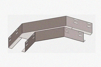 Лоток угловой замковый глухой КГЗГ 300х100-90 УХЛ1 поворот на 90, горячее цинкование S1,5