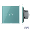 Сенсорный импульсный выключатель сухой контакт 1 клавиша 1 модуль Зеленый Livolo