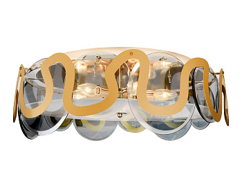 Потолочная люстра TR5328/6 GD/SM/FR золото/дымчатый/белый матовый E14/6 max 40W D606*230 Ambrella Light