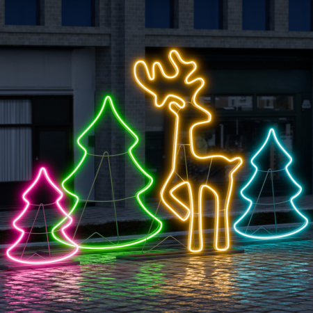 17-49 Светодиодный неон 220В, 6Вт/м, RGB, smd 5050, 80д/м, 10*18мм, 50м, IP65 Apeyron