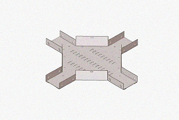 Лоток крестообразный замковый глухой КМЗГ 150х100 УТ1,5, горячее цинкование, S1,5