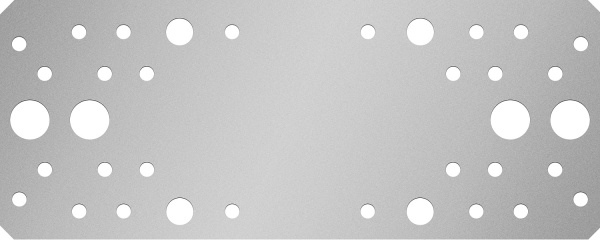 Крепежная пластина КП-2.5, 200х80 х 2.5мм, ЗУБР