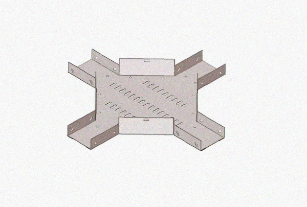 Лоток крестообразный замковый глухой КМЗГ 50х50 УТ1,5, горячее цинкование, S1,0