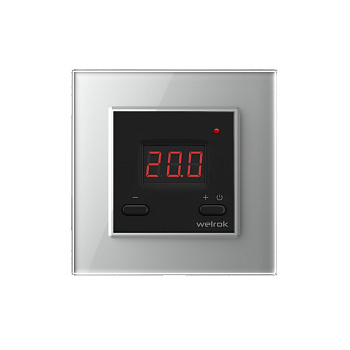 Терморегулятор Welrok ST для рамки LIVOLO с электронным управлением, датчик пола 3 м, цвет черный с серой рамкой