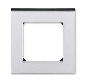 Levit Рамка горизонт/вертик 1 мест . серебро/дымчатый чёрный IP20 ABB