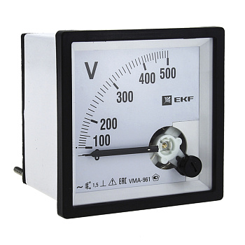 Вольтметр VMA-961 аналоговый на панель (96х96) квадратный вырез 300В прямое подкл, PROxima EKF Вольтметр VMA-961 аналоговый на панель (96х96) квадратный вырез 300В прямое подкл, PROxima EKF