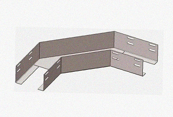 Лоток угловой перфорированный КГ 200х100-90 УТ1,5 поворот на 90, горячее цинкование, S1,2