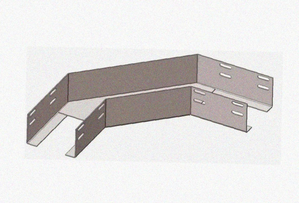 Лоток угловой перфорированный КГ 200х100-90 УТ1,5 поворот на 90, горячее цинкование, S1,2