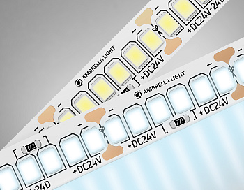 Светодиодная лента GS3503 2835 240Led /22W m/ 24V IP20 6500K/ 5000*10*1.2mm/ кратность резки 25mm (2 конт.) Ambrella Light
