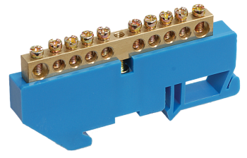 Шина N "ноль" на DIN-изоляторе ШНИ-6х9-10-Д-С IEK