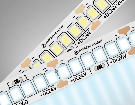 Светодиодная лента GS3503 2835 240Led /22W m/ 24V IP20 6500K/ 5000*10*1.2mm/ кратность резки 25mm (2 конт.) Ambrella Light