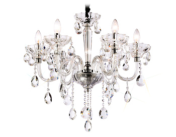 Подвесная люстра с хрусталем TR4900/6 CH/CL хром/прозрачный E14/6 max 40W D663*598 Ambrella Light