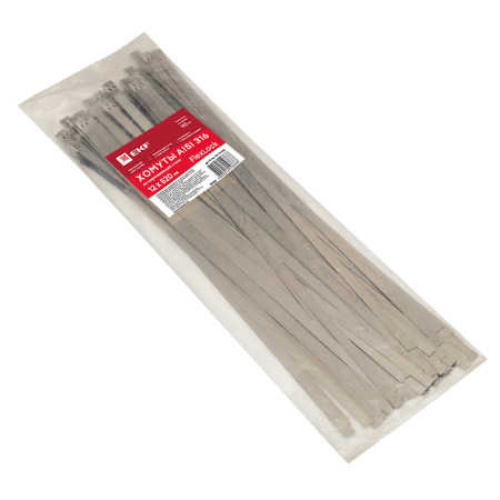 Хомут AISI 316 из нержавеющей стали, 12x520 (100 шт) FlexLock PROxima EKF