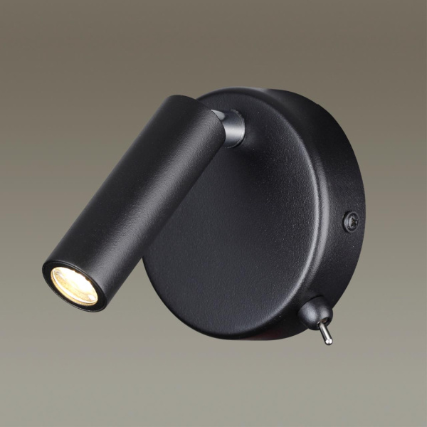 Бра с выкл.LED 3W 3000K 330Лм 220V CHASE черный LUMION