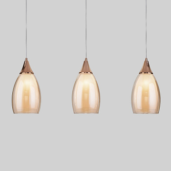 Подвесной светильник со стеклянными плафонами 3*E14 15Вт золотой IP20 Cosmic (50285/3 золото) Eurosvet