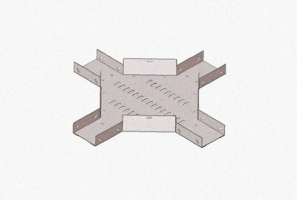 Лоток крестообразный замковый глухой КМЗГ 100х80 УТ1,5, горячее цинкование, S1,5