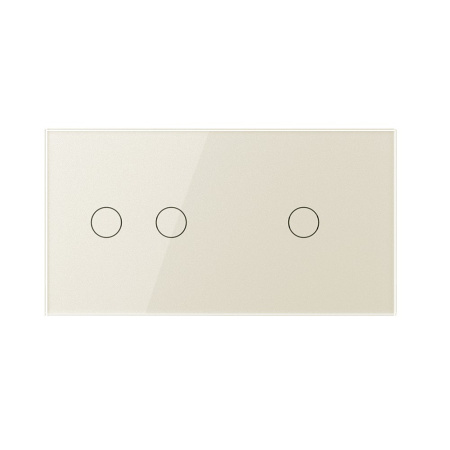 Сенсорный выключатель 3 клавиши (2-1), 2 поста, цвет жемчужный Livolo