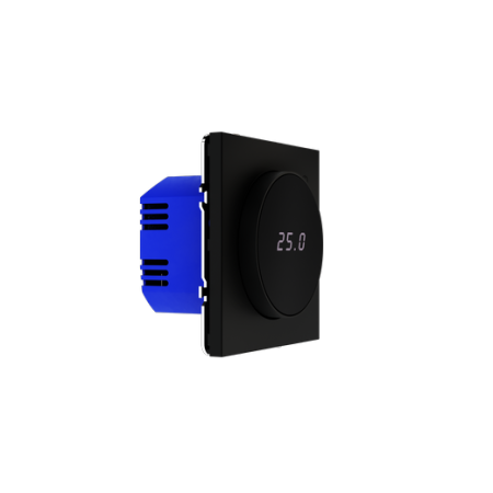 Терморегулятор электронный Voltum S70 с индикацией и датчиком, для теплого пола, (черный матовый)