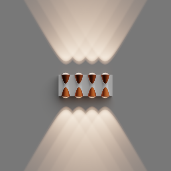 31-02 Светильник светодиодный, настенный, 8Вт, 230В/50Гц, 620лм, 3000К, IP54, 190х80х50мм, белый, алюминий APEYRON