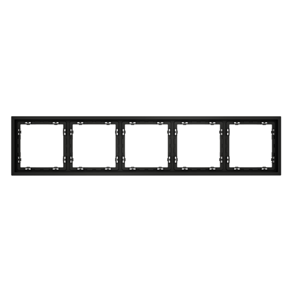 Рамка пластиковая Voltum S70 на 5 постов, (черный матовый)