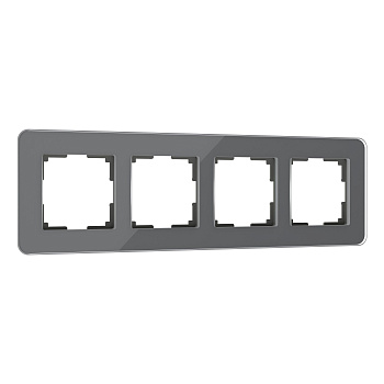 Elite Рамка из стекла на 4 поста графит Werkel